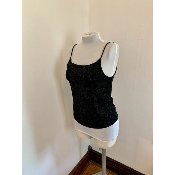 Susan Lawrence Top Sparkle Spaghetti Tank Sexy Club Glitter VTG y2k 90s 2000s - Picture 5 of 12